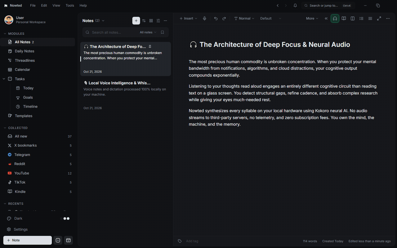 Kokoro AI Voice Reading with Floating Audio Player & Synchronized Highlighting